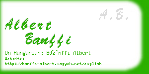 albert banffi business card